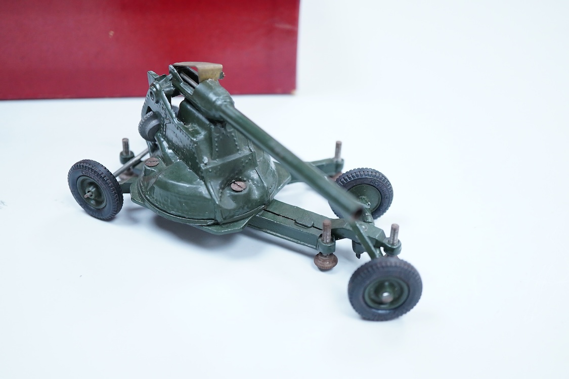 A boxed Britains Anti-Aircraft Unit (set no.2052) display set, comprising of fifteen pieces including; a 12-pdr anti aircraft gun on wheeled mount, a search light, two predictor units, a height finder, a range finder, a